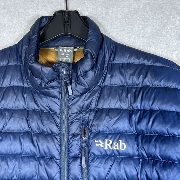RAB NIKWAX Microlight Down Puffer Jacket Men Size Large Navy Blue Style: QDA-94 - Picture 4 of 13
